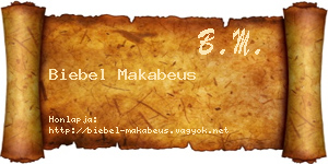 Biebel Makabeus névjegykártya